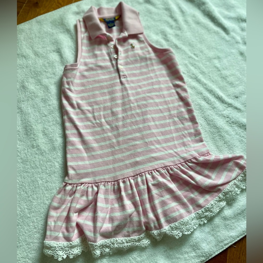 Polo by Ralph Lauren Pink and White Casual Dress